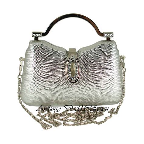 small silver handbag|large silver evening bag.